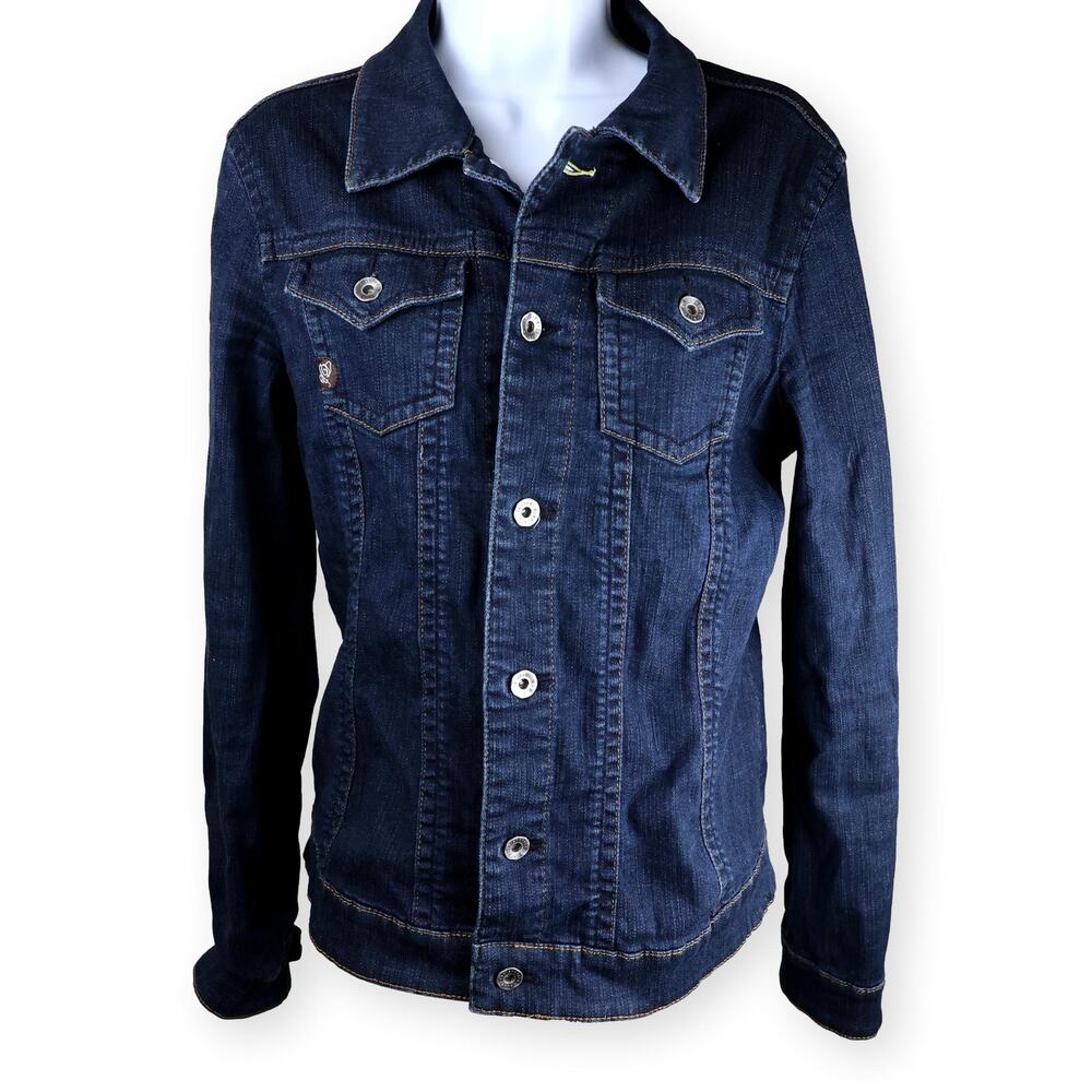 Christopher Blue Dark Wash Fitted Women Denim Jacket M